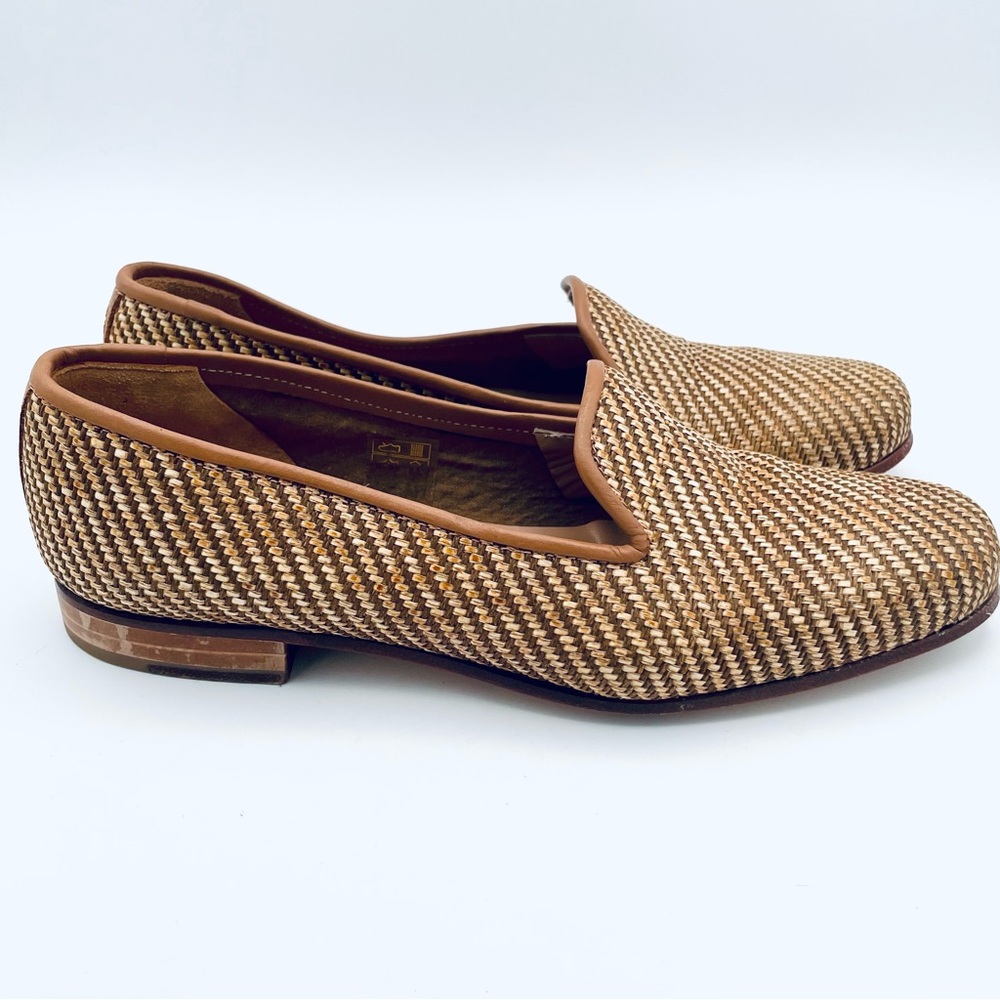 Women’s Stubbs & Wootton Tan Woven Raffia Loafers - Picture 4 of 8